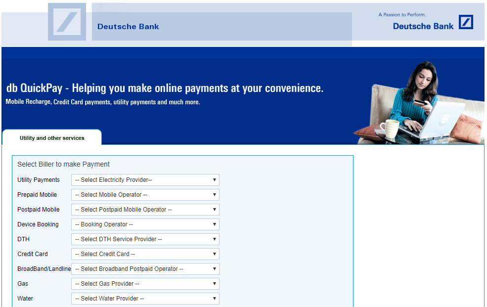 Deutsche Bank Net Banking db Quickpay