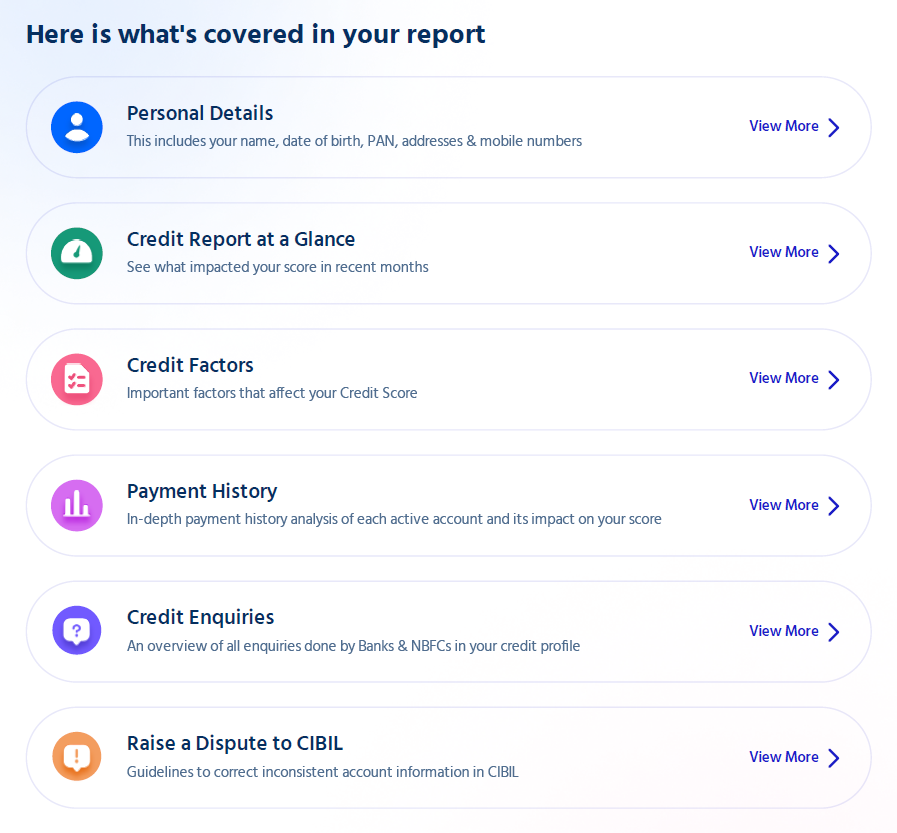 Credit Health Report Details